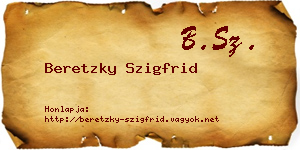 Beretzky Szigfrid névjegykártya